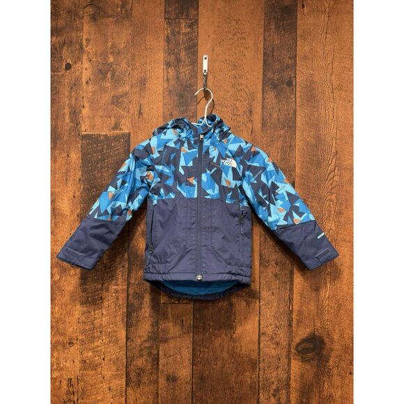 The North Face Kids Freedom Insulated Jacket Acoustic Blue Triangle Camo 4T EUC - Picture 2 of 4